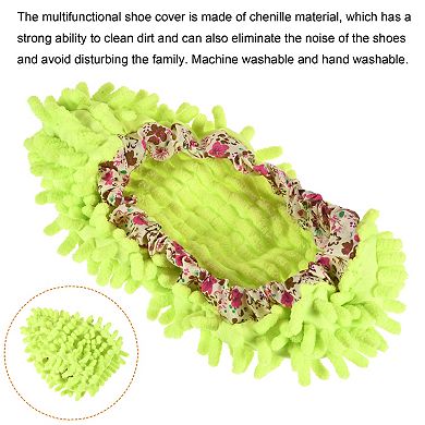 Washable Multifunction Chenille Duster Mop Slippers Cleaning Shoes Cover 4Pcs