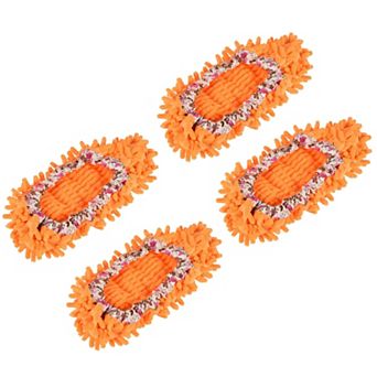 Washable Multifunction Chenille Duster Mop Slippers Cleaning Shoes Cover 4 pc