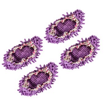 Washable Multifunction Chenille Duster Mop Slippers Cleaning Shoes Cover 4 pc