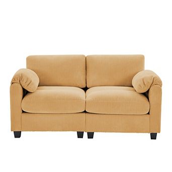 Corduroy Sectional Loveseat, Soft, Comfortable & Pet-Friendly