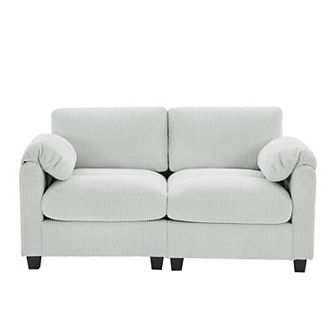 Corduroy Sectional Loveseat, Soft, Comfortable & Pet-Friendly