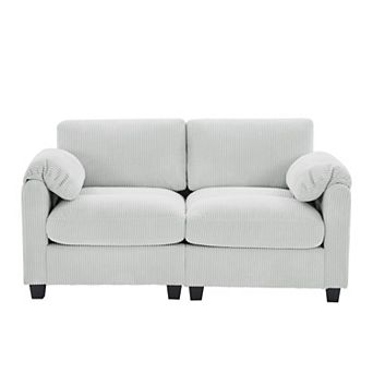 Corduroy Sectional Loveseat, Soft, Comfortable & Pet-Friendly