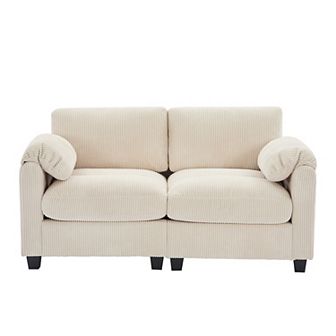Corduroy Sectional Loveseat, Soft, Comfortable & Pet-Friendly