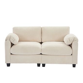 Corduroy Sectional Loveseat, Soft, Comfortable & Pet-Friendly