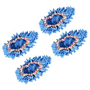 Washable Multifunction Chenille Duster Mop Slippers Cleaning Shoes Cover 4 pc