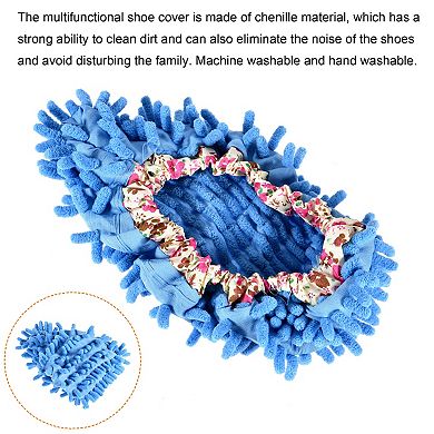 Washable Multifunction Chenille Duster Mop Slippers Cleaning Shoes Cover 4Pcs