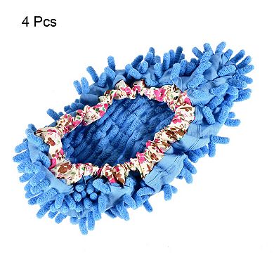 Washable Multifunction Chenille Duster Mop Slippers Cleaning Shoes Cover 4Pcs