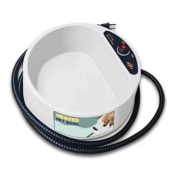 Katziela 2 Liter Heated Pet Water Bowl With Anti-Bite Cord To Keep Your Pet's Bowl Warm On Cool Day'