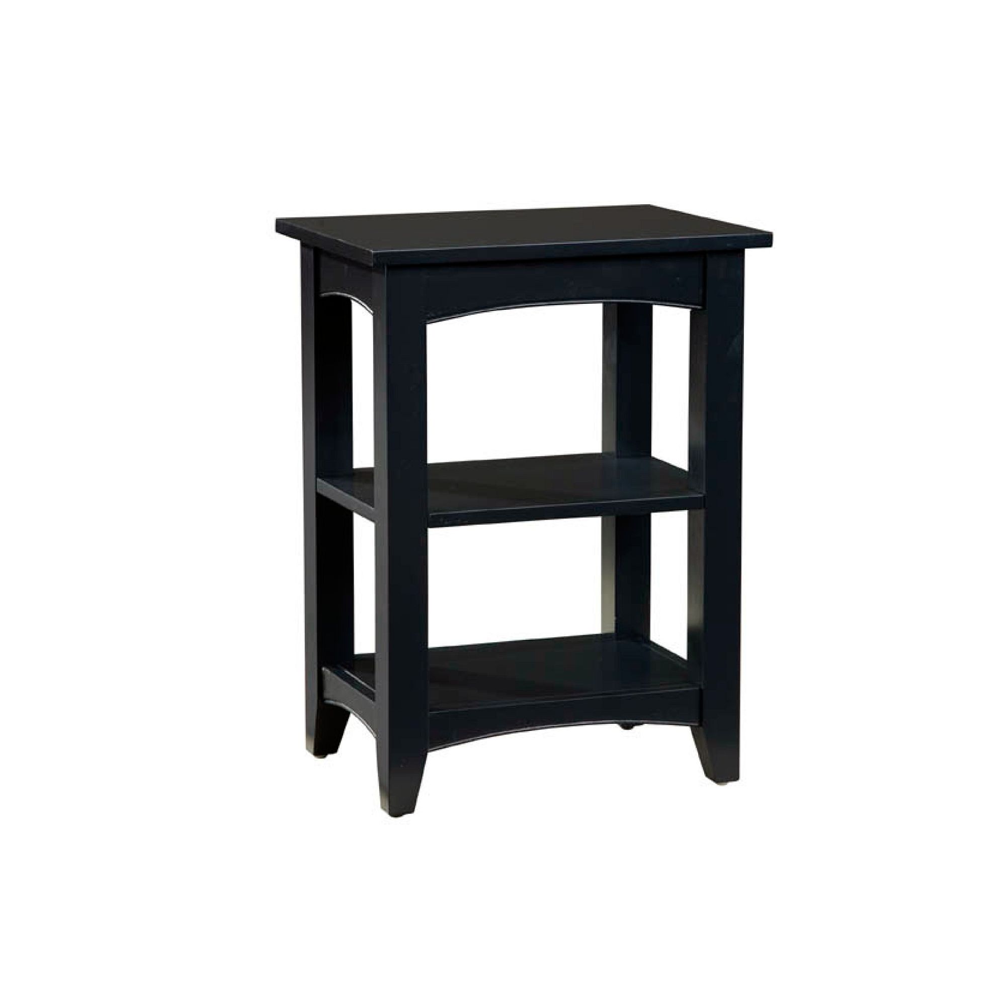 Alaterre 2-Shelf Shaker Cottage End Table, Black
