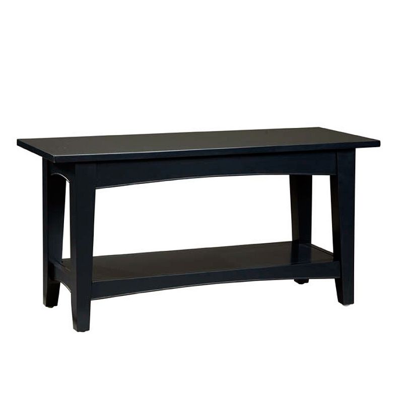 Shaker Cottage Bench with Shelf Charcoal Gray - Alaterre Furniture: Mudroom Shoe Storage, Unupholstered Ottoman