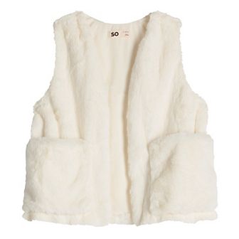 Girls 6-20 SO® Faux Fur Vest in Regular & Plus Size