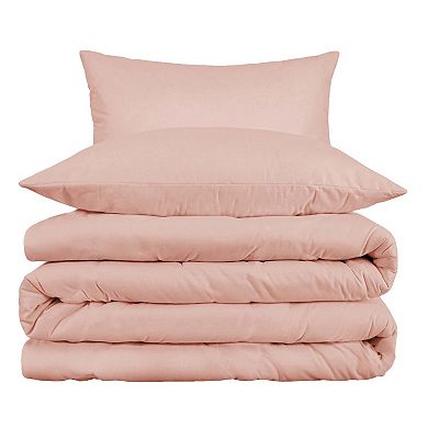 SUPERIOR 3-Piece Solid 1000 Thread Count Cotton Blend Duvet Cover Set with Shams