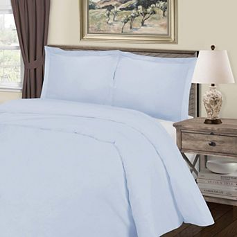 SUPERIOR 3 pc Solid 1000 Thread Count Cotton Blend Duvet Cover Set with Shams