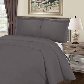 SUPERIOR 3 pc Solid 1000 Thread Count Cotton Blend Duvet Cover Set with Shams