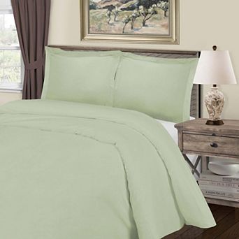 SUPERIOR 3 pc Solid 1000 Thread Count Cotton Blend Duvet Cover Set with Shams