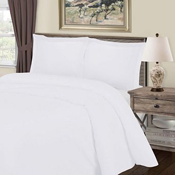 SUPERIOR 3 pc Solid 1000 Thread Count Cotton Blend Duvet Cover Set with Shams