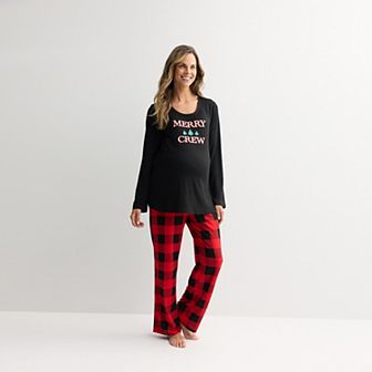 Maternity Jammies For Your Families® Buffalo Check Graphic Pajama Top & Pajama Bottoms Set