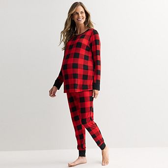 Maternity Jammies For Your Families® Buffalo Check Graphic Pajama Top & Pajama Bottoms Set