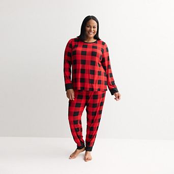 Plus Size Jammies For Your Families® Buffalo Check Pajama Top & Pajama Bottoms Set