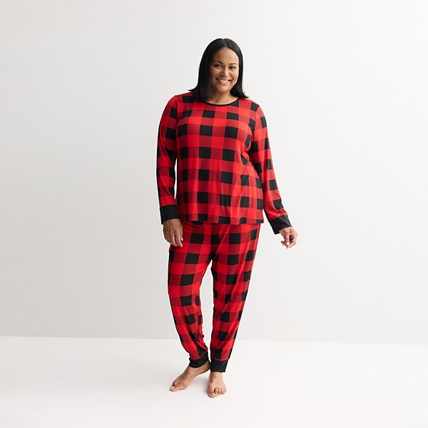 Plus Size Jammies For Your Families® Buffalo Check Pajama Top & Pajama ...