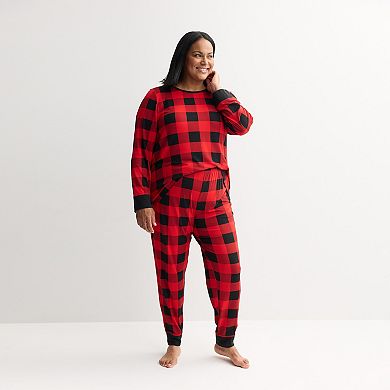 Plus Size Jammies For Your Families® Buffalo Check Pajama Top & Pajama Bottoms Set