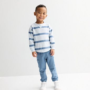 Toddler Boys Carter’s Striped French Terry Long-Sleeve Tee & Pant Set