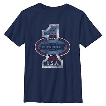 Boys 8-20 Chevrolet Genuine Parts Detroit Michigan USA Graphic Tee
