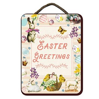 COURTSIDE MARKET Easter Greetings Sign Wall Decor
