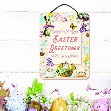 COURTSIDE MARKET Easter Greetings Sign Wall Decor