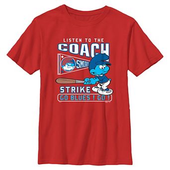 Boys 8-20 The Smurfs Listen To The Coach Baseball Graphic Tee