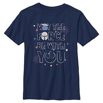 Boys 8-20 Star Wars The Mandalorian May The Force Be With You Americana Graphic Tee