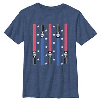 Boys 8-20 Star Wars Lightsabers and Stars Americana Graphic Tee