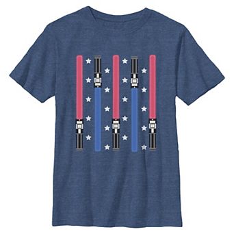 Boys 8-20 Star Wars Lightsabers and Stars Americana Graphic Tee