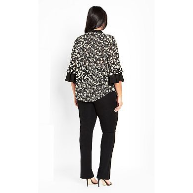 Avenue Women's Plus Size Cassie Frill Shirt