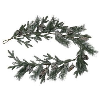 St. Nicholas Square® Light Flocked Greenery & Pinecone Garland