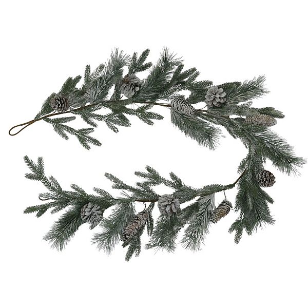 St. Nicholas Square® Light Flocked Greenery & Pinecone Garland