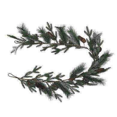 St. Nicholas Square® Light Flocked Greenery & Pinecone Garland