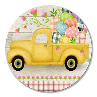COURTSIDE MARKET Truck Easter Circular Wall Decor