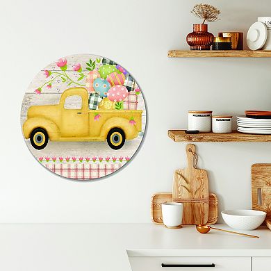 COURTSIDE MARKET Truck Easter Circular Wall Decor