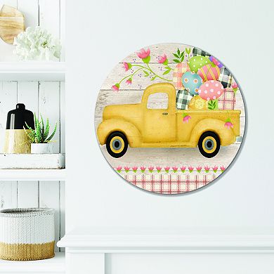 COURTSIDE MARKET Truck Easter Circular Wall Decor
