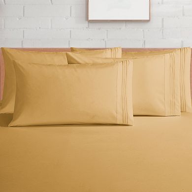 Elegant Comfort Extra deep 18-24 Inch Pocket 3 Line Embroidery, 4-Piece Sheet Set.
