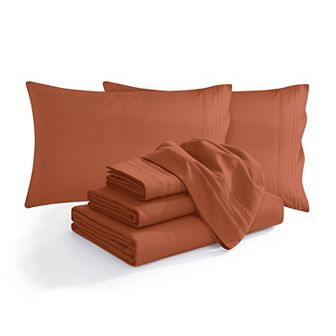 Elegant Comfort Extra deep 18-24 Inch Pocket 3 Line Embroidery, 4 pc Sheet Set.