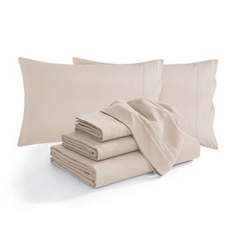 Elegant Comfort Extra deep 18-24 Inch Pocket 3 Line Embroidery, 4 pc Sheet Set.