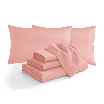 Elegant Comfort Extra deep 18-24 Inch Pocket 3 Line Embroidery, 4 pc Sheet Set.