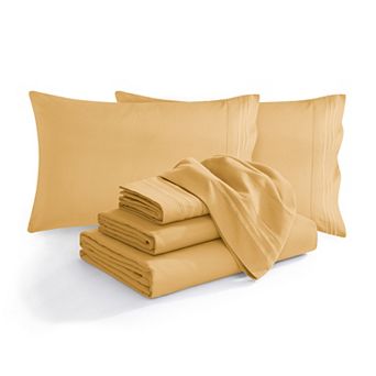 Elegant Comfort Extra deep 18-24 Inch Pocket 3 Line Embroidery, 4 pc Sheet Set.