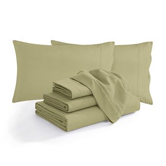Elegant Comfort Extra deep 18-24 Inch Pocket 3 Line Embroidery, 4 pc Sheet Set.