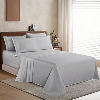Elegant Comfort Extra deep 18-24 Inch Pocket 3 Line Embroidery, 4 pc Sheet Set.