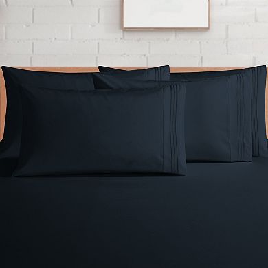 Elegant Comfort Extra deep 18-24 Inch Pocket 3 Line Embroidery, 4-Piece Sheet Set.