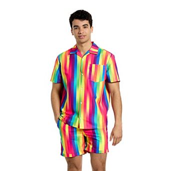 Men's OppoSuits Rainbow Glaze Summer Short Sleeve Button-Down & Shorts Set