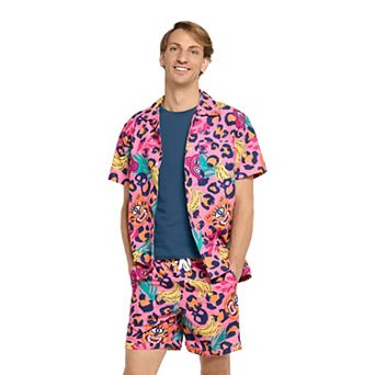 Men's OppoSuits Summer Jazzy Jungle Short Sleeve Button-Down & Shorts
